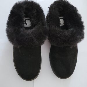 Cozy Black Fur-Lined Women's Shoes
